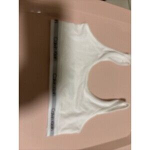 Calvin Klein Big Girl's Fashion Crop Bras White  Size M (7/8)